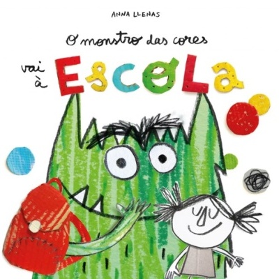 Capa de livro infantil com monstro verde e criança desenhada, texto em português colorido