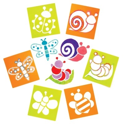 Recortes coloridos de insetos e caracóis em papel