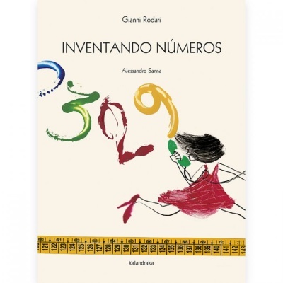 Capa do livro 'INVENTANDO NÚMEROS' com ilustração de números e menina com telefone