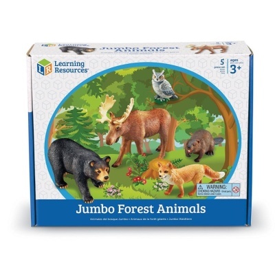 Caixa de brinquedos Jumbo Forest Animals com 5 animais da floresta