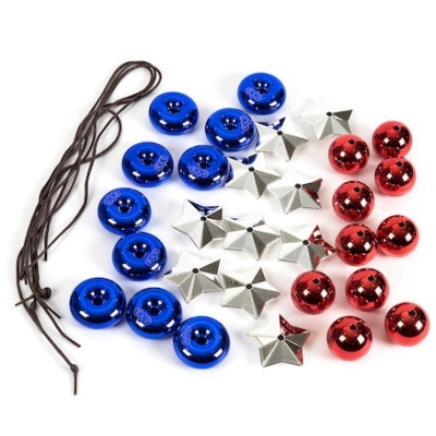 Conjunto de botões decorativos coloridos e cordões