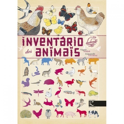 Capa do livro Inventário dos Animais com várias ilustrações de animais