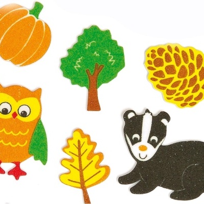 Autocolantes de feltro com temas de animais e natureza