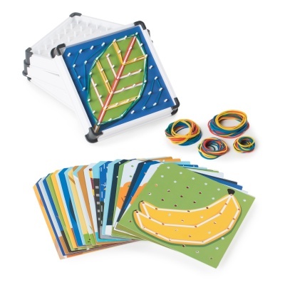 Conjunto de placas coloridas para elásticos e elásticos coloridos