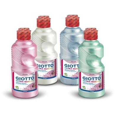 Quatro frascos de tinta Giotto Extra Quality em cores pérola