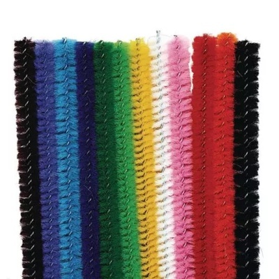 Tubos felpudos coloridos alinhados lado a lado com textura macia