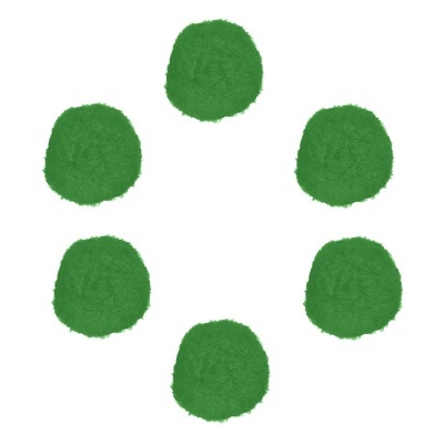 Seis pegadas verdes em círculo sobre fundo branco