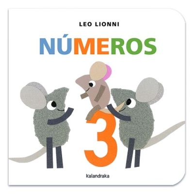 Capa do livro infantil 'NÚMEROS' com ratos e número 3