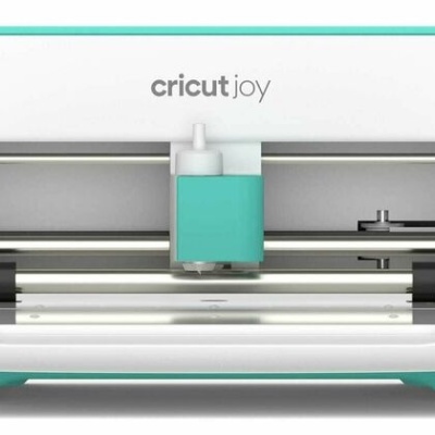 Máquina de corte Cricut Joy branca e verde água