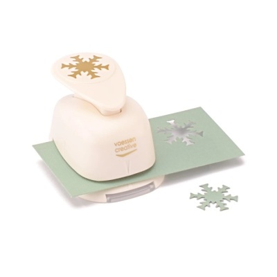 Papel furador creme com padrão de floco de neve