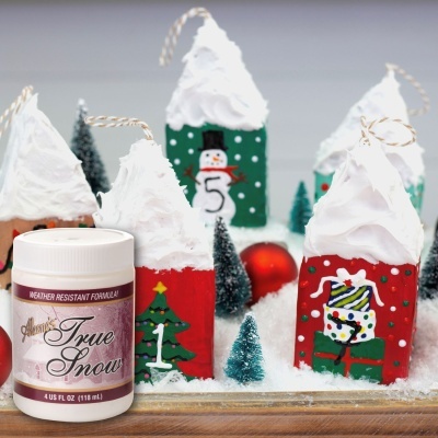 Decorações de Natal com neve falsa e frasco True Snow