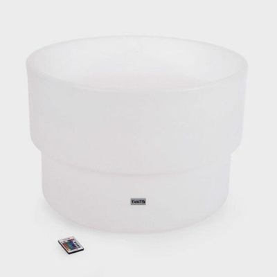 luminária redonda branca com controle remoto