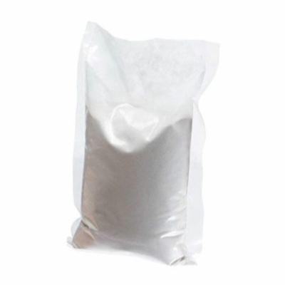 Saco plástico transparente com pó branco