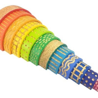 Conjunto colorido de fitas decorativas com padrões variados