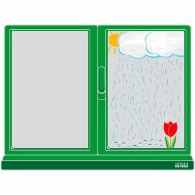 Jogo educativo para crianças com peças emolduradas a verde e desenho de tempo