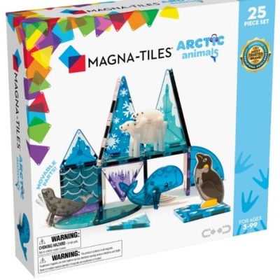 Conjunto de 25 peças MAGNA-TILES com tema animais do Ártico e figuras de animais