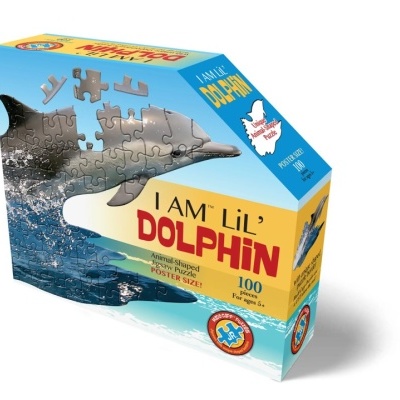 Caixa de puzzle 100 peças Golfinho com texto I AM 'LIL' DOLPHIN