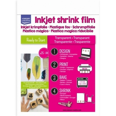 Embalagem de película inkjet shrink film transparente com instruções e imagens