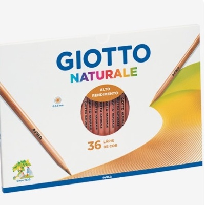 Caixa branca de lápis de cor GIOTTO NATURALE com 36 lápis