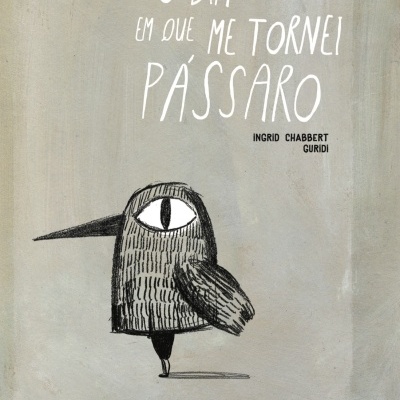 Capa de livro cinzenta com ilustração de pássaro preto e branco e texto do título e autores.