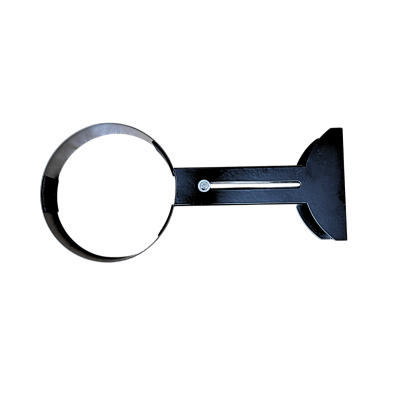 Suporte metálico preto com alça circular ajustável