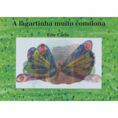 Capa de livro infantil verde com título e ilustração de uma borboleta colorida