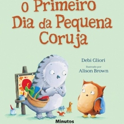 Capa de livro infantil com duas corujas desenhadas e título em laranja