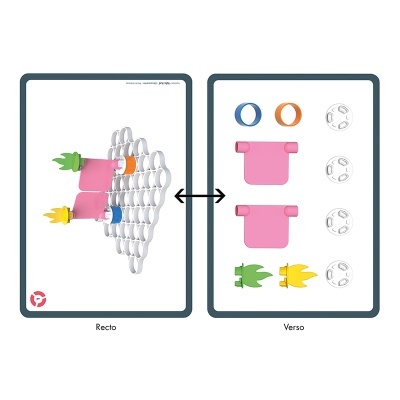 Quebra-cabeça de papel colorido com peças recortadas e encaixáveis