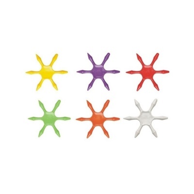 Seis ganchos de parede coloridos em forma de estrela