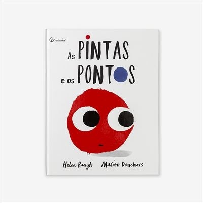 Capa do livro infantil As PINTAS e os PONTOS com círculo vermelho e olhos