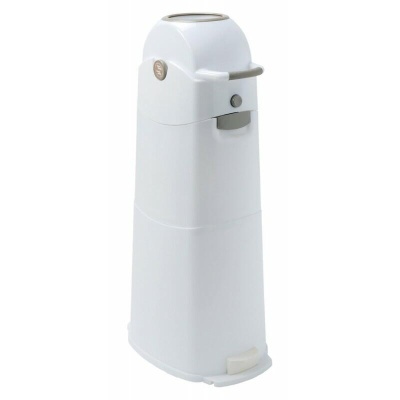 Dispenser branco para gel com pedal e botão frontal