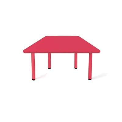Mesa vermelha retangular com quatro pernas