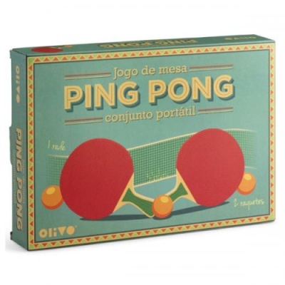 Embalagem de jogo de mesa Ping Pong com raquetes e rede
