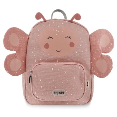 Mochila infantil rosa em forma de borboleta com bolso frontal