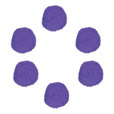 Seis bolas de slime lilás em círculo