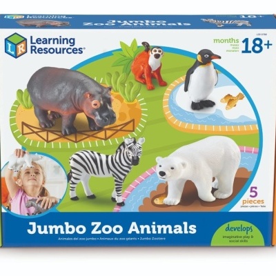 Caixa de brinquedos de animais Jumbo Zoo Animals da Learning Resources