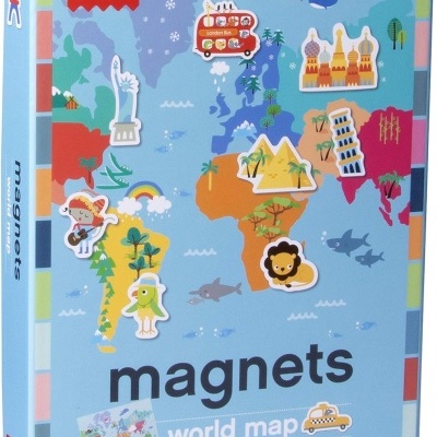 Caixa de ímanes mapa-mundo coloridos da APLI kids