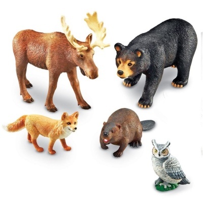 Conjunto de figuras de animais selvagens em plástico