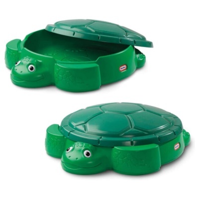 Caixas em forma de tartaruga verdes com tampa, feitas de plástico para crianças.