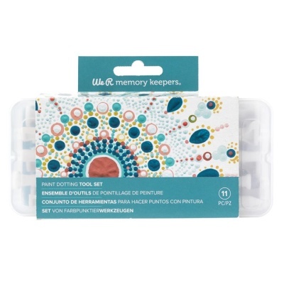 Conjunto para fazer pontos de pintura com 11 peças e embalagem transparente
