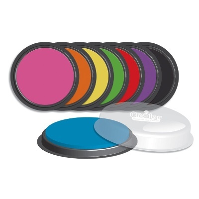 Almofadas de carimbo coloridas com tampa transparente