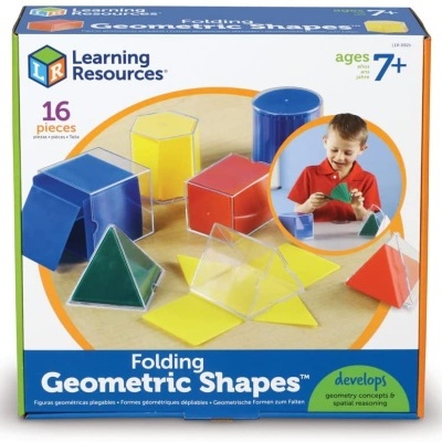 Conjunto de formas geométricas dobráveis coloridas da Learning Resources em caixa