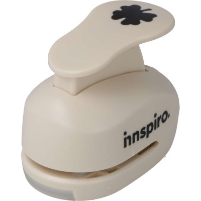 Perfurador de papel bege com padrão de flor preta