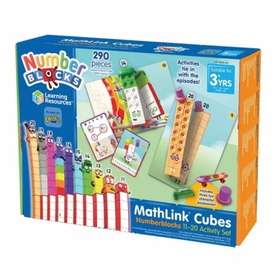 Caixa colorida de conjunto educativo de blocos de números MathLink Cubes Numberblocks para crianças