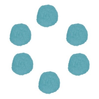 Seis esponjas azuis dispostas em círculo