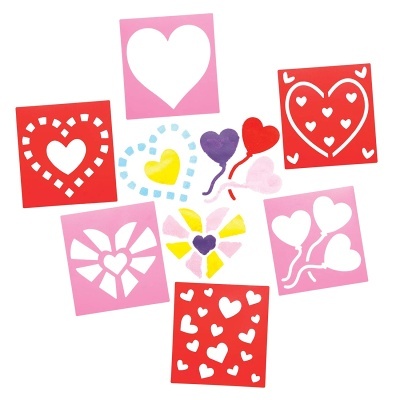 Moldes coloridos de corações e balões em várias formas e padrões