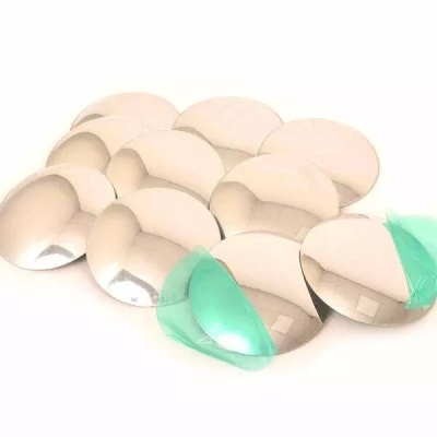 Dez espelhos circulares pequenos com película verde