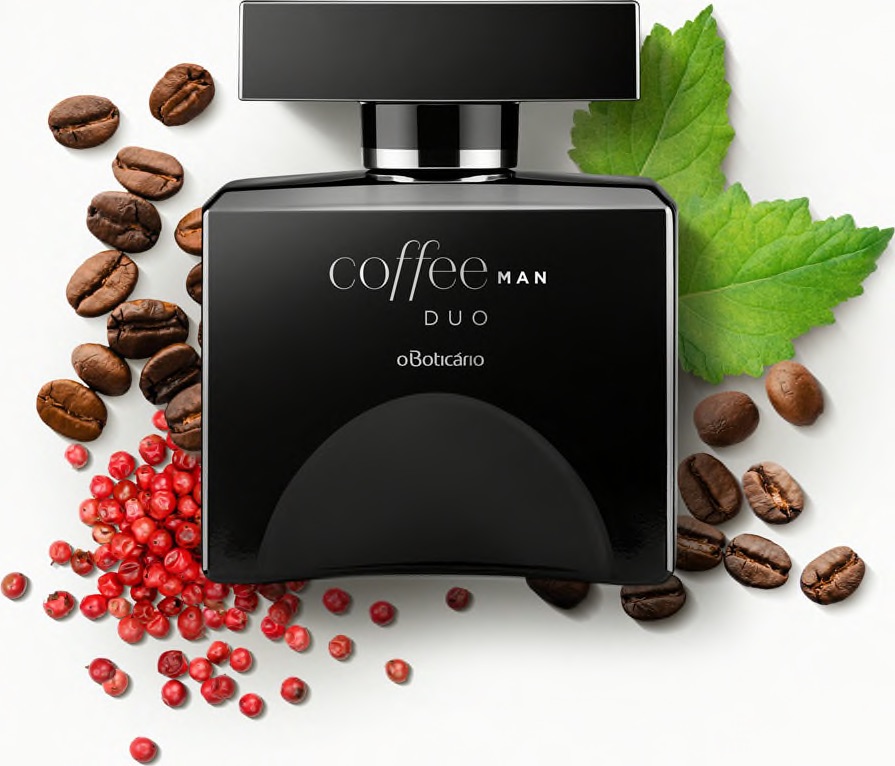 Coffee Man Duo Eau de Toilette 100ml Frasco de perfume black coffee MAN DUO oBoticario com café, frutos vermelhos e folha