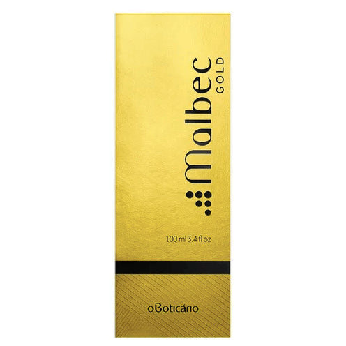 Malbec Gold Eau de Toilette 100ml Embalagem dourada do produto Malbec Gold, 100 ml, marca oBoticário
