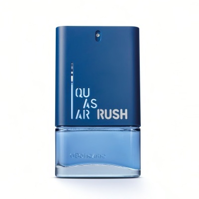 Frasco de perfume azul Quasar Rush da O Boticário